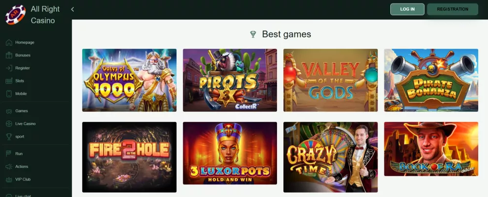 All Right Casino 275 Free Spinów + Bonus 400% — Graj Teraz